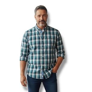 American Eagle Shirt Mens Size Medium M Green Gingham Long Sleeve‎ Button Down